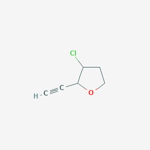 molecular formula C6H7ClO B12321129 rac-(2R,3R)-3-chloro-2-ethynyloxolane CAS No. 98198-80-2