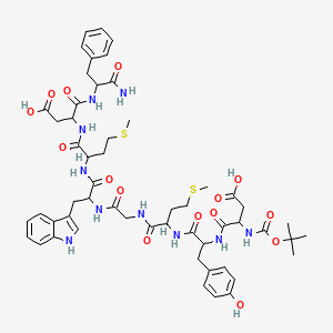 molecular formula C54H70N10O15S2 B12321208 Boc-asp-tyr-met-gly-trp-met-asp-phe-NH2 