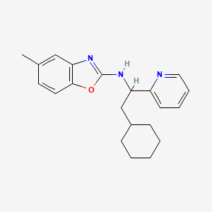molecular formula C21H25N3O B1232123 N-(2-cyclohexyl-1-pyridin-2-ylethyl)-5-methyl-1,3-benzoxazol-2-amine 