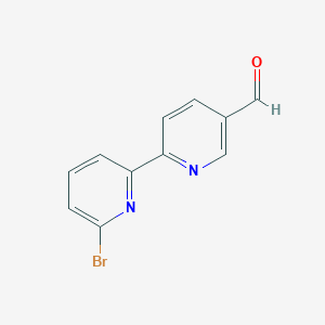molecular formula C11H7BrN2O B12321249 6-Bromo-2,2'-bipyridine-5'-carbaldehyde CAS No. 605674-25-7