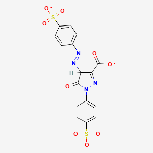 molecular formula C16H9N4O9S2-3 B1232127 1H-Pyrazole-3-carboxylic acid, 4,5-dihydro-5-oxo-1-(4-sulfophenyl)-4-((4-sulfophenyl)azo)-, ion(3-) CAS No. 82182-01-2