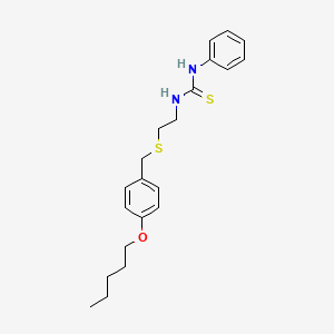 molecular formula C21H28N2OS2 B1232128 1-[2-[(4-Pentoxyphenyl)methylthio]ethyl]-3-phenylthiourea 