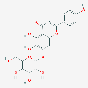molecular formula C21H20O11 B12321427 5,6-Dihydroxy-2-(4-hydroxyphenyl)-7-{[3,4,5-trihydroxy-6-(hydroxymethyl)oxan-2-yl]oxy}chromen-4-one 