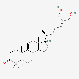 molecular formula C30H46O3 B1232143 (10S,13R,14R,17R)-17-[(2R)-7-hydroxy-6-(hydroxymethyl)hept-5-en-2-yl]-4,4,10,13,14-pentamethyl-1,2,5,6,12,15,16,17-octahydrocyclopenta[a]phenanthren-3-one 