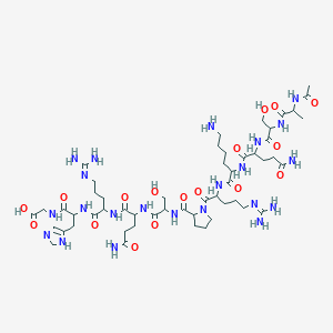 molecular formula C52H88N22O17 B12321472 AC-Ala-ser-gln-lys-arg-pro-ser-gln-arg-his-gly-OH 