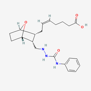 molecular formula C21H29N3O4 B1232149 7-(3-((2-((Phenylamino)carbonyl)hydrazino)methyl)-7-oxabicyclo(2.2.1)hept-2-yl)-5-heptenoic acid CAS No. 98299-61-7