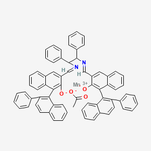 molecular formula C70H49MnN2O4 B12321491 Manganese(3+);3-[[2-[[3-oxido-4-(2-phenylnaphthalen-1-yl)naphthalen-2-yl]methylideneamino]-1,2-diphenylethyl]iminomethyl]-1-(2-phenylnaphthalen-1-yl)naphthalen-2-olate;acetate 