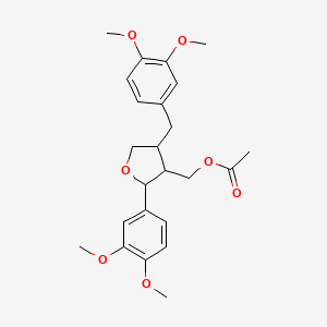 molecular formula C24H30O7 B12321501 Lariciresinol-4,4'-dimethyl ether-9-acetate 