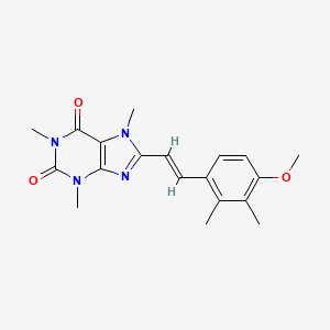 molecular formula C19H22N4O3 B1232155 (E)-8-(4-Methoxy-2,3-dimethylstyryl)caffeine CAS No. 155271-17-3