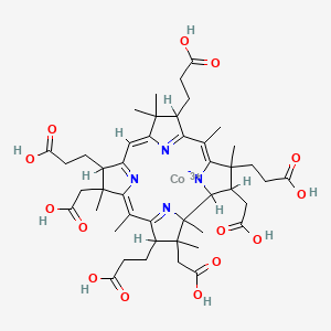 Cobalt(3+);3-[(5Z,10Z,15Z)-3,13,17-tris(2-carboxyethyl)-2,7,18-tris(carboxymethyl)-1,2,5,7,12,12,15,17-octamethyl-8,13,18,19-tetrahydro-3H-corrin-24-id-8-yl]propanoic acid