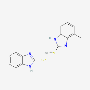 molecular formula C16H14N4S2Zn B12321660 Zinc bis(4-methyl-1H-benzimidazole-2-thiolate) CAS No. 57152-92-8