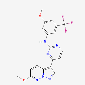 4-(6-methoxypyrazolo[1,5-b]pyridazin-3-yl)-N-[3-methoxy-5-(trifluoromethyl)phenyl]pyrimidin-2-amine
