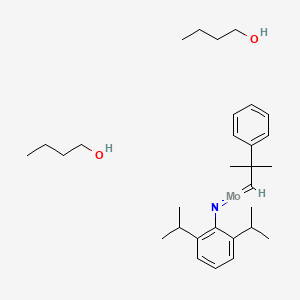 molecular formula C30H49MoNO2 B12321698 butan-1-ol;[2,6-di(propan-2-yl)phenyl]imino-(2-methyl-2-phenylpropylidene)molybdenum 