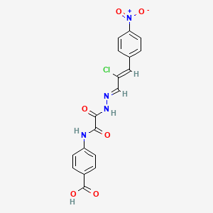 4-{[{(2E)-2-[(2Z)-2-chloro-3-(4-nitrophenyl)prop-2-en-1-ylidene]hydrazinyl}(oxo)acetyl]amino}benzoic acid