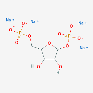 molecular formula C5H8Na4O11P2 B12321733 alpha-D-Ribofuranose, 1,5-bis(dihydrogen phosphate), tetrasodium salt (9CI) 