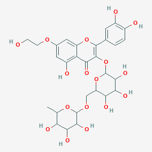 molecular formula C29H34O17 B12321817 2-(3,4-Dihydroxyphenyl)-5-hydroxy-7-(2-hydroxyethoxy)-4-oxo-4H-1-benzopyran-3-yl 6-O-(6-deoxyhexopyranosyl)hexopyranoside 
