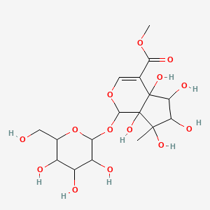 molecular formula C17H26O14 B12321863 methyl 4a,5,6,7,7a-pentahydroxy-7-methyl-1-[3,4,5-trihydroxy-6-(hydroxymethyl)oxan-2-yl]oxy-5,6-dihydro-1H-cyclopenta[c]pyran-4-carboxylate 