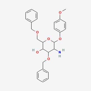 molecular formula C27H31NO6 B12321871 4-Methoxyphenyl 2-amino-3,6-di-O-benzyl-2-deoxy-b-D-glucopyranoside 
