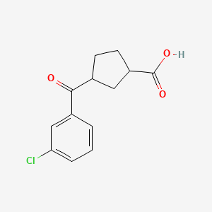 molecular formula C13H13ClO3 B12321880 3-(3-Chlorobenzoyl)cyclopentane-1-carboxylic acid 