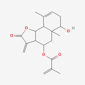 molecular formula C19H24O5 B12321883 (6-hydroxy-5a,9-dimethyl-3-methylidene-2-oxo-4,5,6,7,9a,9b-hexahydro-3aH-benzo[g][1]benzofuran-4-yl) 2-methylprop-2-enoate 