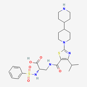 (2S)-2-(benzenesulfonamido)-3-[[2-(4-piperidin-4-ylpiperidin-1-yl)-4-propan-2-yl-1,3-thiazole-5-carbonyl]amino]propanoic acid