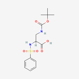 molecular formula C14H20N2O6S B12321974 Boc-(S)-3-amino-2-(phenylsulfonylamino)propionic acid 