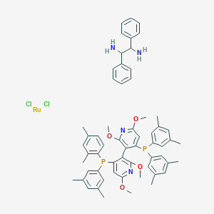 molecular formula C60H66Cl2N4O4P2Ru B12322003 Dichloro[(R)-(+)-2,2',6,6'-tetramethoxy-4,4'-bis(di(3,5-xylyl)phosphino)-3,3'-bipyridine][(1R,2R)-(+)-1,2-diphenylethylenediamine]ruthenium(II) 