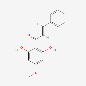 molecular formula C16H14O4 B1232202 2-Propen-1-one, 1-(2,6-dihydroxy-4-methoxyphenyl)-3-phenyl-, (E)-; Chalcone, 2',6'-dihydroxy-4'-methoxy-; 2',6'-Dihydroxy-4'-methoxychalcone CAS No. 77129-49-8