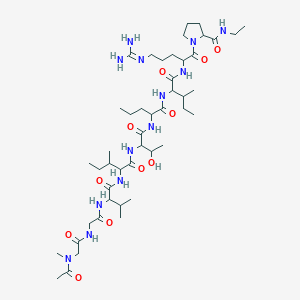 molecular formula C46H83N13O11 B12322044 Ac-Sar-Gly-DL-Val-DL-xiIle-DL-xiThr-DL-Nva-DL-xiIle-DL-Arg-DL-Pro-NHEt 