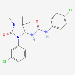 1-(4-Chlorophenyl)-3-[3-(3-chlorophenyl)-1,5,5-trimethyl-2-oxoimidazolidin-4-yl]urea