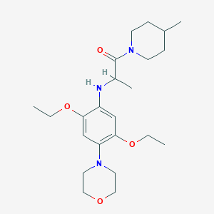 2-[2,5-Diethoxy-4-(4-morpholinyl)anilino]-1-(4-methyl-1-piperidinyl)-1-propanone