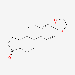 molecular formula C21H28O3 B12322167 10',13'-dimethylspiro[1,3-dioxolane-2,3'-7,8,9,11,12,14,15,16-octahydro-6H-cyclopenta[a]phenanthrene]-17'-one 