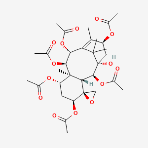 [(1'S,2S,2'S,3'R,5'S,7'S,8'S,9'R,10'R,13'S)-2',5',9',10',13'-pentaacetyloxy-1'-hydroxy-8',12',15',15'-tetramethylspiro[oxirane-2,4'-tricyclo[9.3.1.03,8]pentadec-11-ene]-7'-yl] acetate