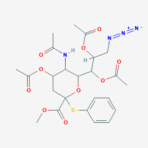 molecular formula C24H30N4O10S B12322248 methyl 5-acetamido-4-acetyloxy-6-(1,2-diacetyloxy-3-azidopropyl)-2-phenylsulfanyloxane-2-carboxylate 