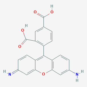 molecular formula C21H14N2O5 B12322346 5(6)-Carboxyrhodamine 110, Technical Grade 