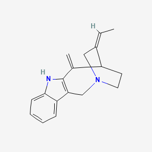 molecular formula C18H20N2 B1232243 (14E)-14-ethylidene-12-methylidene-1,10-diazatetracyclo[11.2.2.03,11.04,9]heptadeca-3(11),4,6,8-tetraene 