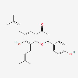 molecular formula C25H28O4 B12322460 7,4'-Dihydroxy-6,8-diprenylflavanone 