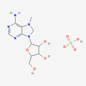 molecular formula C11H18ClN5O8 B12322471 2-(6-amino-7-methyl-8H-purin-9-yl)-5-(hydroxymethyl)oxolane-3,4-diol;perchloric acid 