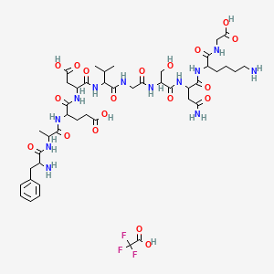 molecular formula C45H67F3N12O19 B12322503 H-DL-Phe-DL-Ala-DL-Glu-DL-Asp-DL-Val-Gly-DL-Ser-DL-Asn-DL-Lys-Gly-OH.TFA 