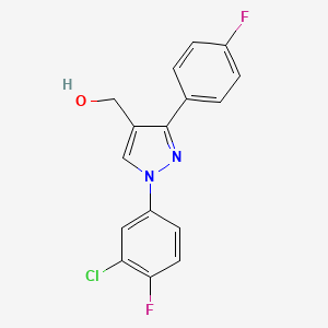 molecular formula C16H11ClF2N2O B12322512 (1-(3-Chloro-4-fluorophenyl)-3-(4-fluorophenyl)-1H-pyrazol-4-YL)methanol 