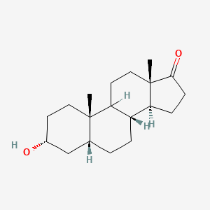 molecular formula C19H30O2 B1232252 (3R,5R,8R,10S,13S,14S)-3-hydroxy-10,13-dimethyl-1,2,3,4,5,6,7,8,9,11,12,14,15,16-tetradecahydrocyclopenta[a]phenanthren-17-one 