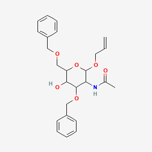 molecular formula C25H31NO6 B12322525 N-[5-hydroxy-4-phenylmethoxy-6-(phenylmethoxymethyl)-2-prop-2-enoxyoxan-3-yl]acetamide 