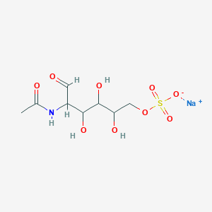 molecular formula C8H14NNaO9S B12322556 Sodium;(5-acetamido-2,3,4-trihydroxy-6-oxohexyl) sulfate 
