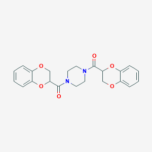 molecular formula C22H22N2O6 B123226 N,N'-Bis(1,4-benzodioxane-2-carbonyl)piperazine CAS No. 617677-53-9