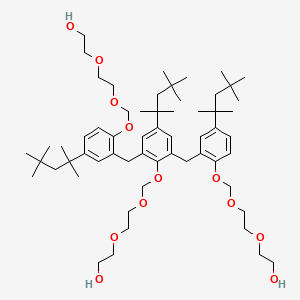 molecular formula C59H96O12 B1232266 2-[2-[[2-[[2-[2-(2-Hydroxyethoxy)ethoxymethoxy]-3-[[2-[2-(2-hydroxyethoxy)ethoxymethoxy]-5-(2,4,4-trimethylpentan-2-yl)phenyl]methyl]-5-(2,4,4-trimethylpentan-2-yl)phenyl]methyl]-4-(2,4,4-trimethylpentan-2-yl)phenoxy]methoxy]ethoxy]ethanol 
