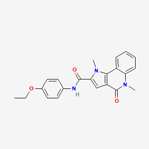 molecular formula C22H21N3O3 B1232268 N-(4-ethoxyphenyl)-1,5-dimethyl-4-oxo-2-pyrrolo[3,2-c]quinolinecarboxamide 