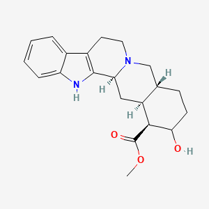 molecular formula C21H26N2O3 B1232269 (1S,15R,19S,20S)-18-hydroxy-1,3,11,12,14,15,16,17,18,19,20,21-dodecahydroyohimban-19-carboxylic acid methyl ester 