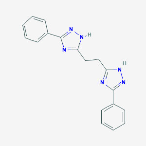 molecular formula C18H16N6 B123227 Ethane, 1,2-bis(5-phenyl-1H-1,2,4-triazol-3-yl)- CAS No. 142407-00-9