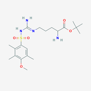 molecular formula C20H34N4O5S B12322705 Tert-butyl 2-amino-5-[[amino-[(4-methoxy-2,3,5-trimethylphenyl)sulfonylamino]methylidene]amino]pentanoate 