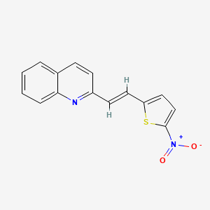 molecular formula C15H10N2O2S B1232280 2-[(E)-2-(5-nitrothiophen-2-yl)ethenyl]quinoline CAS No. 4667-34-9